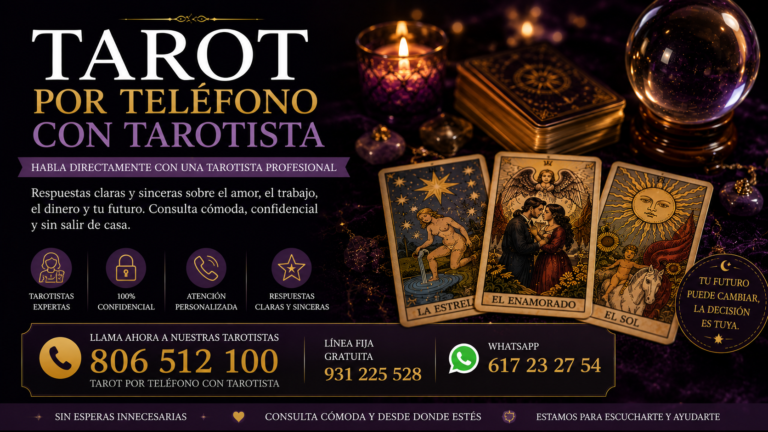 Tarot por teléfono con tarotista: atención personalizada y respuestas cuando más las necesitas