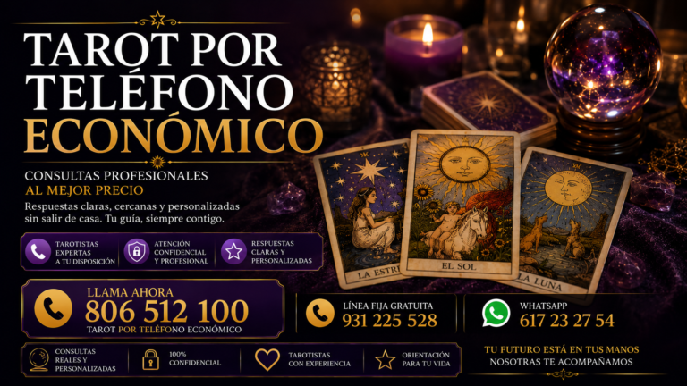 Tarot por teléfono económico: consulta con tarotistas profesionales sin salir de casa